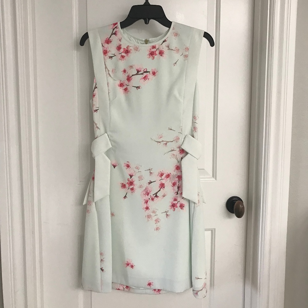 Ted Baker A-line mini dress with side bow accents